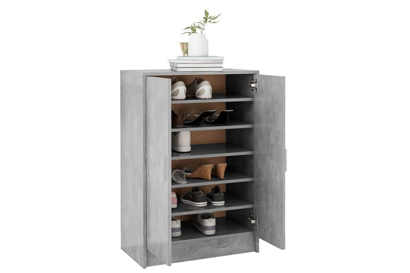 Skoskap betonggrå 60x35x92 cm sponplate - Grå - Oppbevaring - Skooppbevaring - Skoskap