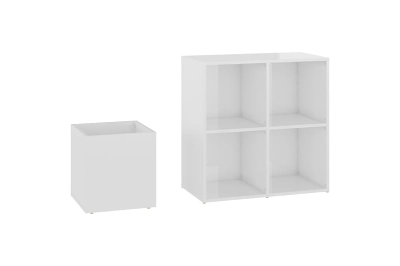Skoskap for gang høyglans hvit 105x35,5x70 cm sponplate - Hvit - Oppbevaring - Skooppbevaring - Skoskap