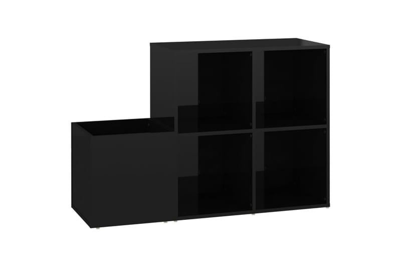 Skoskap for gang høyglans svart 105x35,5x70 cm sponplate - Svart - Skoskap - Gangoppbevaring - Skooppbevaring