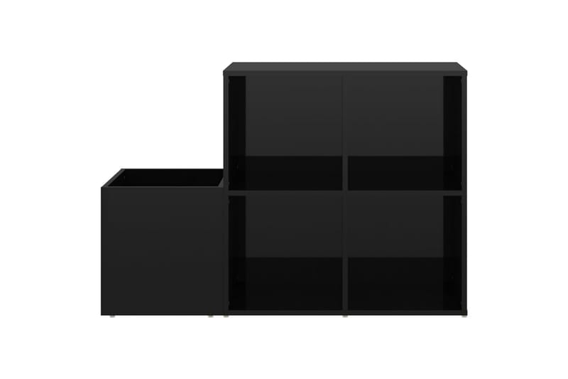 Skoskap for gang høyglans svart 105x35,5x70 cm sponplate - Svart - Skoskap - Gangoppbevaring - Skooppbevaring