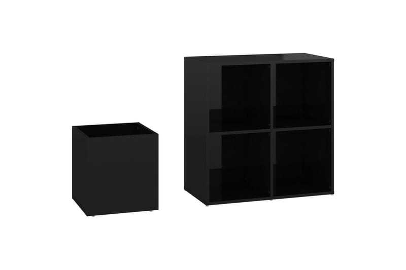 Skoskap for gang høyglans svart 105x35,5x70 cm sponplate - Svart - Oppbevaring - Skooppbevaring - Skoskap