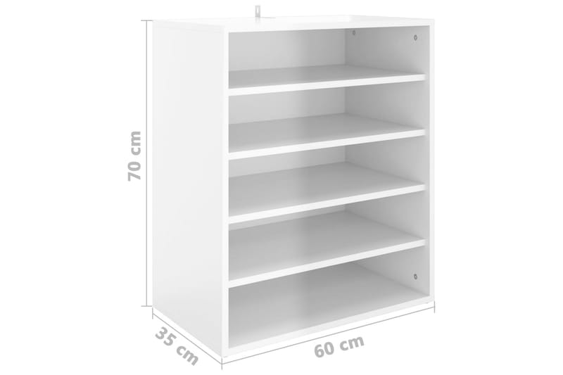 Skoskap høyglans hvit 60x35x70 cm sponplate - Hvit - Oppbevaring - Skooppbevaring - Skoskap