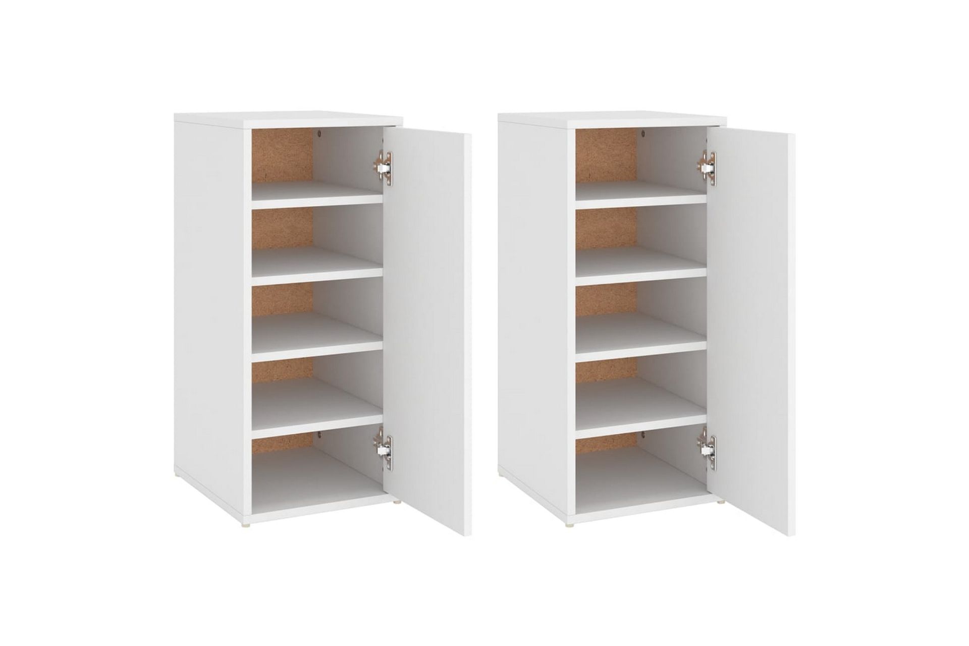 Skoskap hvit 2 stk 32x35x70 cm sponplate - Hvit - Oppbevaring - Skooppbevaring - Skoskap