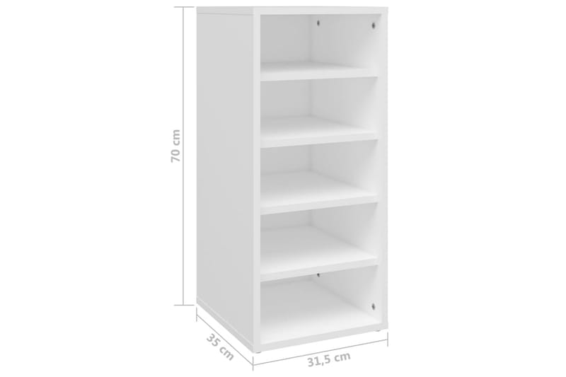 Skoskap hvit 31,5x35x70 cm sponplate - Hvit - Oppbevaring - Skooppbevaring