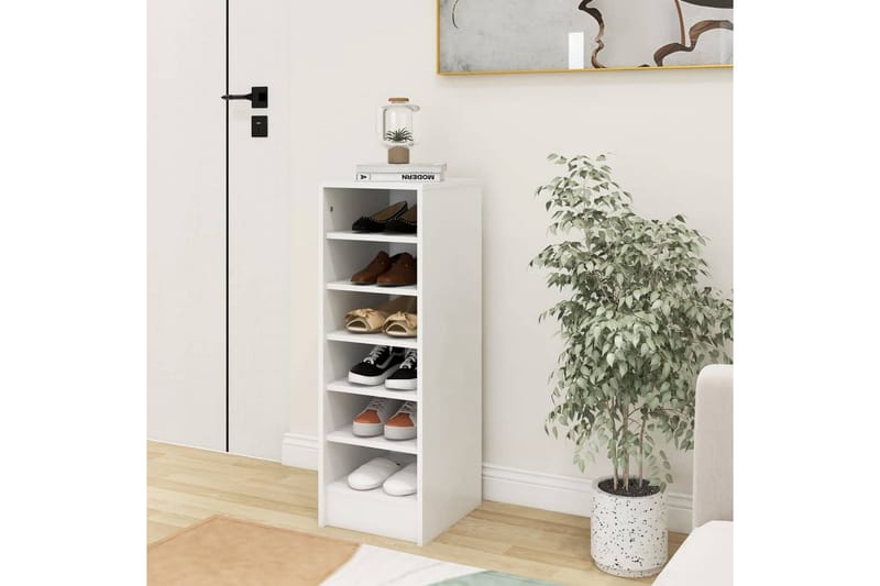 Skoskap hvit 31,5x35x90 cm sponplate - Hvit - Oppbevaring - Skooppbevaring - Skoskap