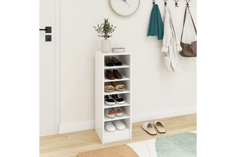 Skoskap hvit 31,5x35x90 cm sponplate - Hvit - Oppbevaring - Skooppbevaring - Skoskap