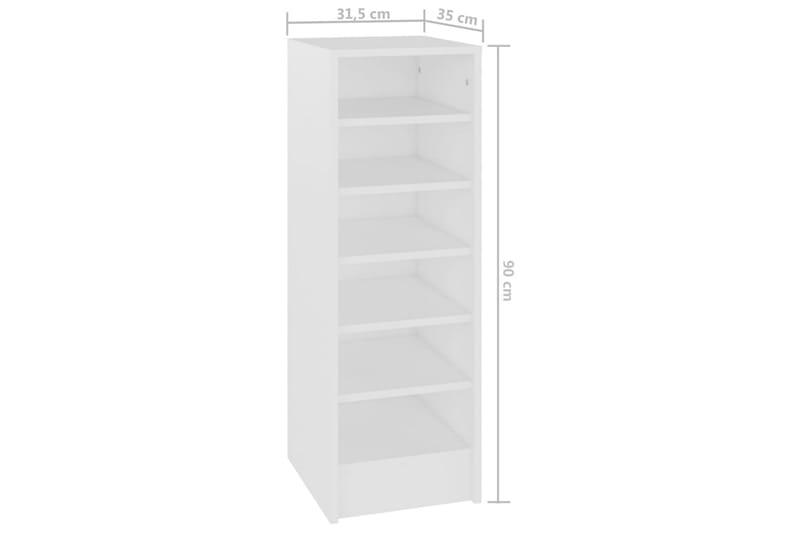 Skoskap hvit 31,5x35x90 cm sponplate - Hvit - Oppbevaring - Skooppbevaring - Skoskap