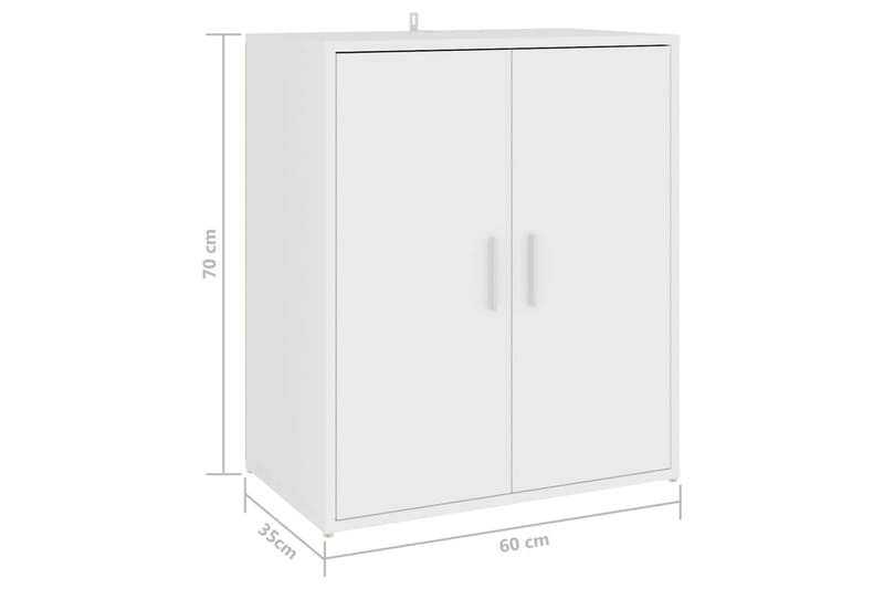 Skoskap hvit 60x35x70 cm sponplate - Hvit - Skoskap - Gangoppbevaring - Skooppbevaring