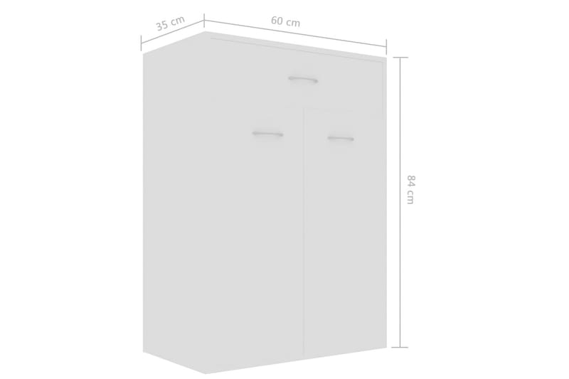 Skoskap hvit 60x35x84 cm sponplate - Hvit - Oppbevaring - Skooppbevaring - Skoskap