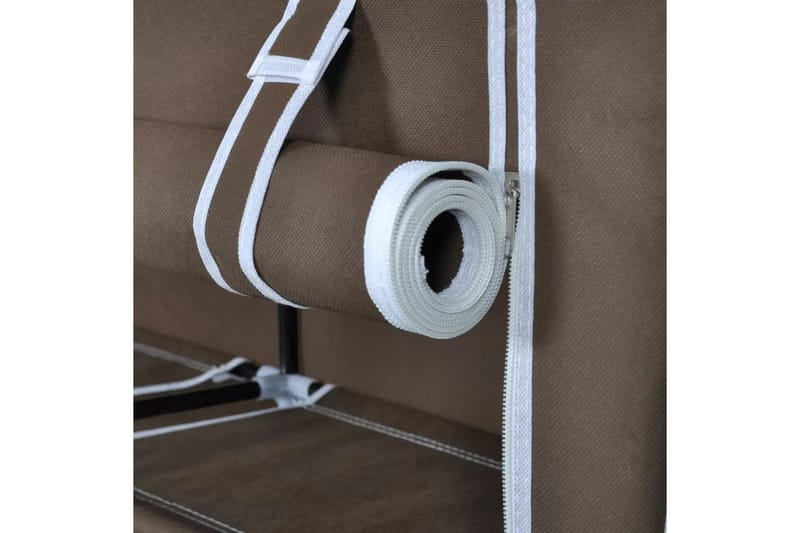 Skoskap i stoff med trekk 115 x 28 x 110 cm brun - Oppbevaring - Skooppbevaring