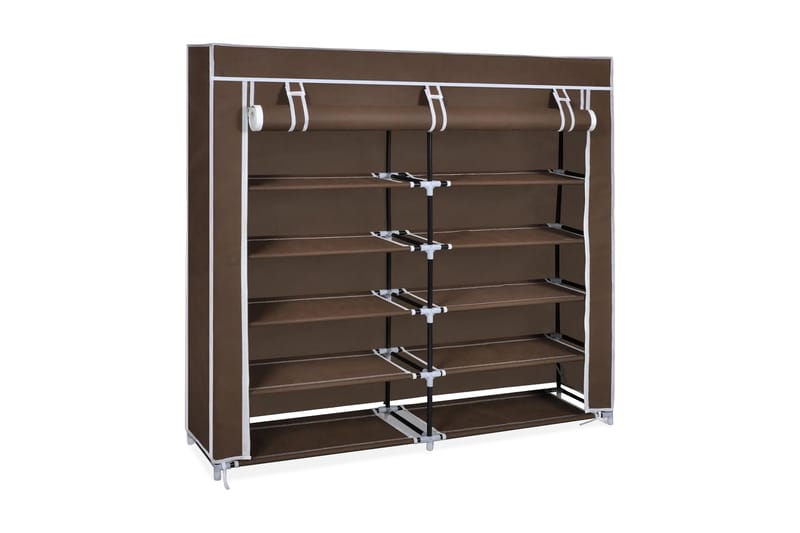 Skoskap i stoff med trekk 115 x 28 x 110 cm brun - Oppbevaring - Skooppbevaring