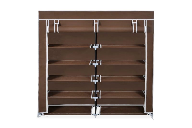 Skoskap i stoff med trekk 115 x 28 x 110 cm brun - Oppbevaring - Skooppbevaring