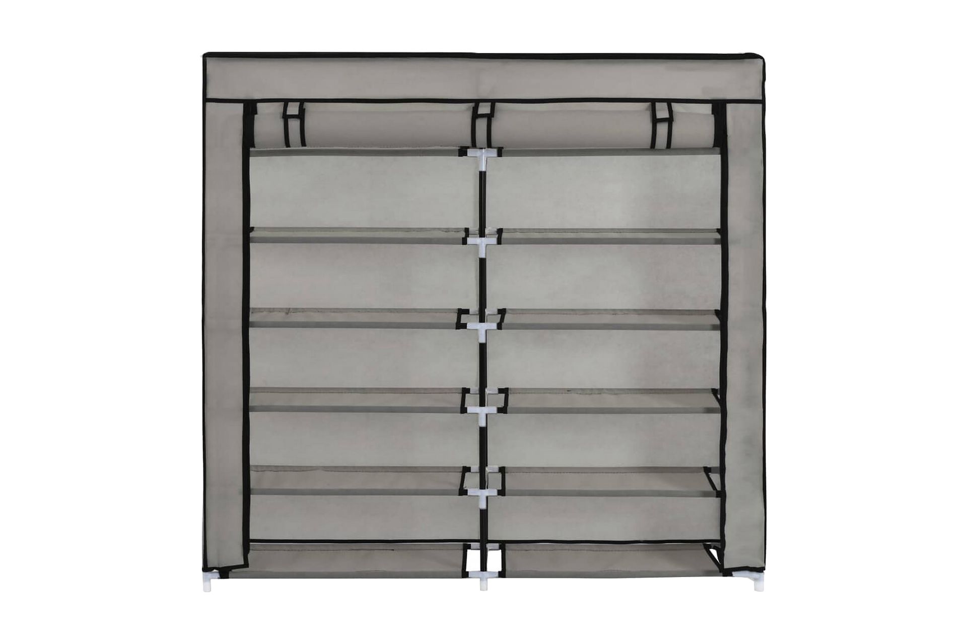 Skoskap med trekk grå 115x28x110 cm stoff - Oppbevaring - Skooppbevaring