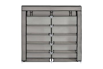 Skoskap med trekk grå 115x28x110 cm stoff - Oppbevaring - Skooppbevaring