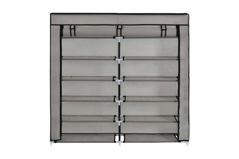 Skoskap med trekk grå 115x28x110 cm stoff - Oppbevaring - Skooppbevaring