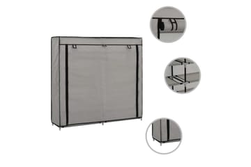 Skoskap med trekk grå 115x28x110 cm stoff - Oppbevaring - Skooppbevaring