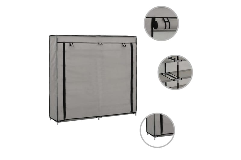 Skoskap med trekk grå 115x28x110 cm stoff - Oppbevaring - Skooppbevaring