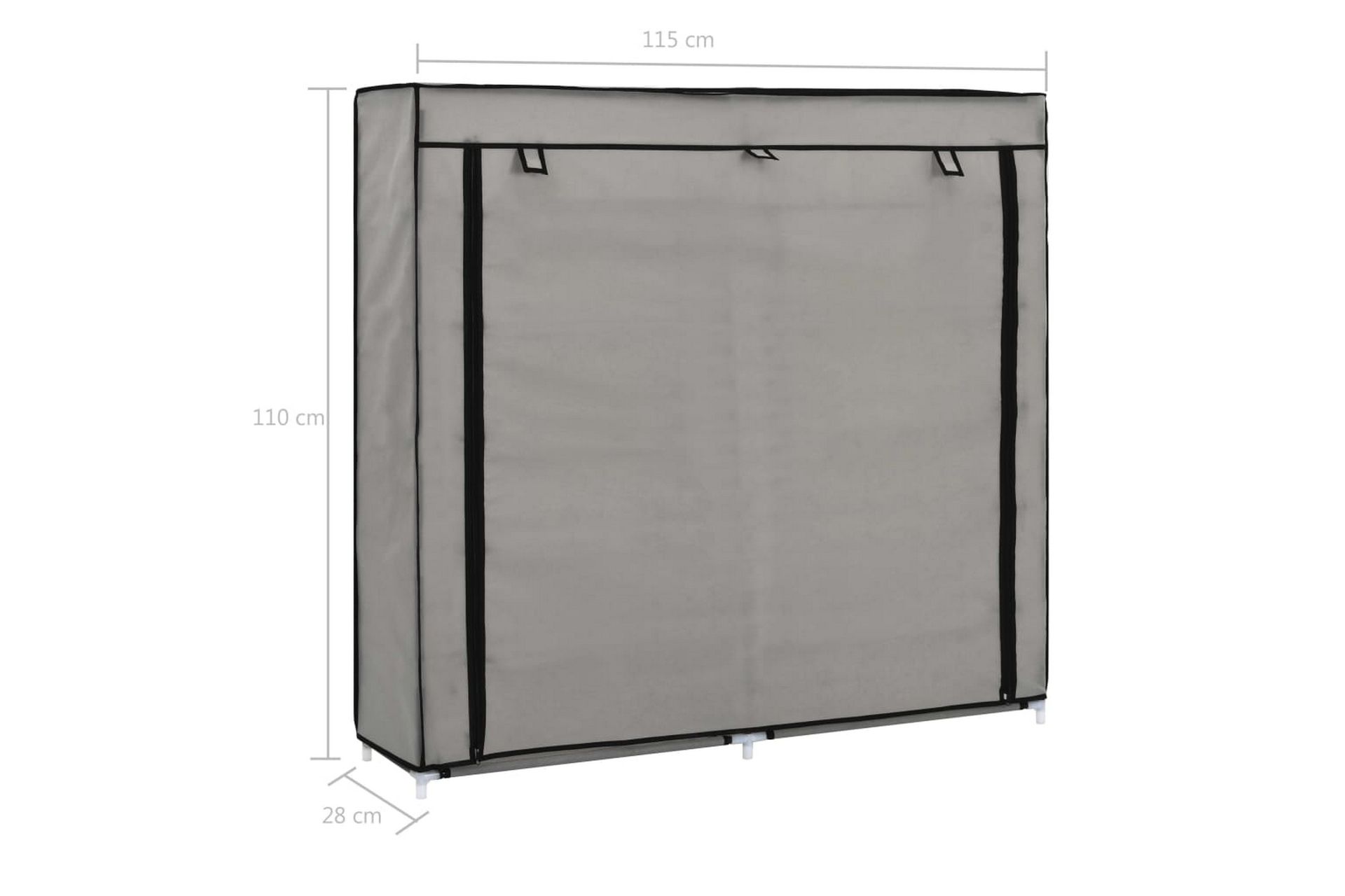 Skoskap med trekk grå 115x28x110 cm stoff - Oppbevaring - Skooppbevaring