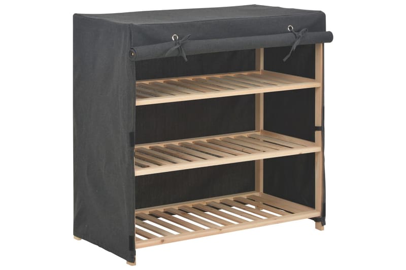 Skoskap med trekk grå 79x40x80 cm stoff - Oppbevaring - Skooppbevaring