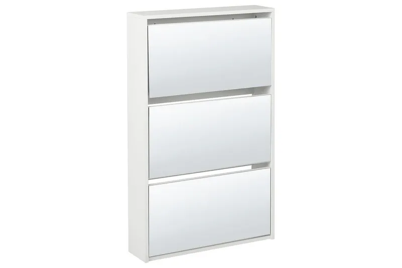 Skoskap Midfield Hvit, Sølv, 63x17x103 cm, Hvit, Sølv, 63x17x103 cm