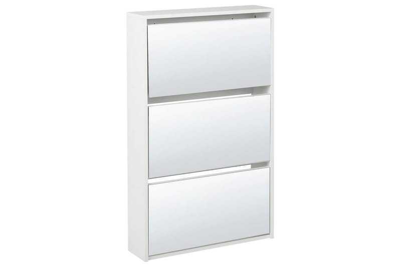 Skoskap Midfield Hvit, Sølv, 63x17x103 cm - Hvit, Sølv, 63x17x103 cm - Oppbevaring - Skooppbevaring - Skoskap