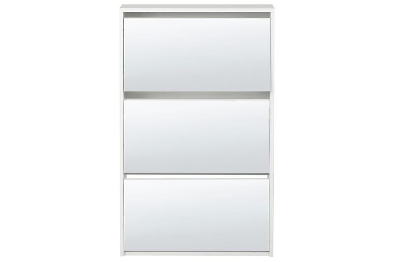 Skoskap Midfield Hvit, Sølv, 63x17x103 cm - Hvit, Sølv, 63x17x103 cm - Oppbevaring - Skooppbevaring - Skoskap