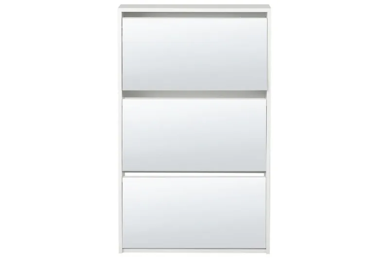 Skoskap Midfield Hvit, Sølv, 63x17x103 cm - Hvit, Sølv, 63x17x103 cm - Oppbevaring - Skooppbevaring - Skoskap