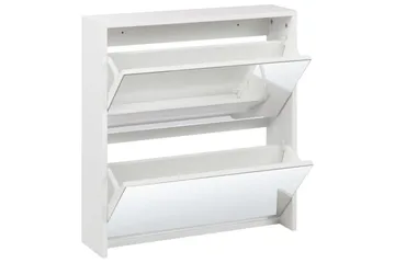 Skoskap Midfield Hvit, Sølv, 63x17x67 cm - Hvit, Sølv, 63x17x67 cm - Oppbevaring - Skooppbevaring