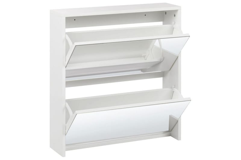 Skoskap Midfield Hvit, Sølv, 63x17x67 cm - Hvit, Sølv, 63x17x67 cm - Oppbevaring - Skooppbevaring - Skoskap