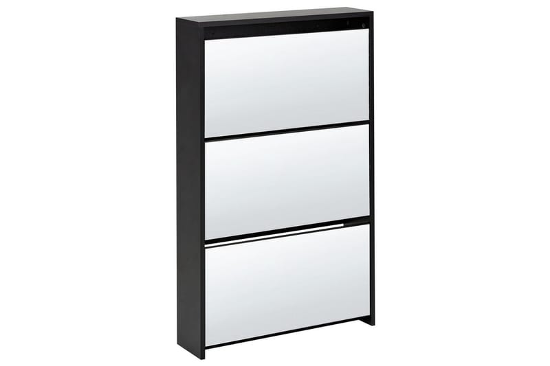 Skoskap Midfield Sort, Sølv, 63x17x103 cm - Sort, Sølv, 63x17x103 cm - Oppbevaring - Skooppbevaring - Skoskap