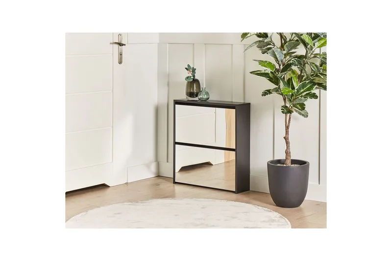 Skoskap Midfield Sort, Sølv, 63x17x67 cm - Sort, Sølv, 63x17x67 cm - Oppbevaring - Skooppbevaring - Skoskap