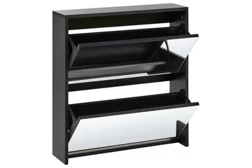 Skoskap Midfield Sort, Sølv, 63x17x67 cm - Sort, Sølv, 63x17x67 cm - Oppbevaring - Skooppbevaring