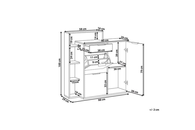 Skoskap Mirani - Oppbevaring - Skooppbevaring - Skoskap