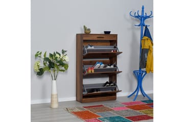 Skoskap Skoskap 75x128 cm Valnöt - Oppbevaring - Skooppbevaring