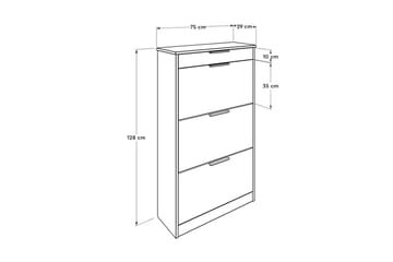Skoskap Skoskap 75x128 cm Valnöt - Oppbevaring - Skooppbevaring