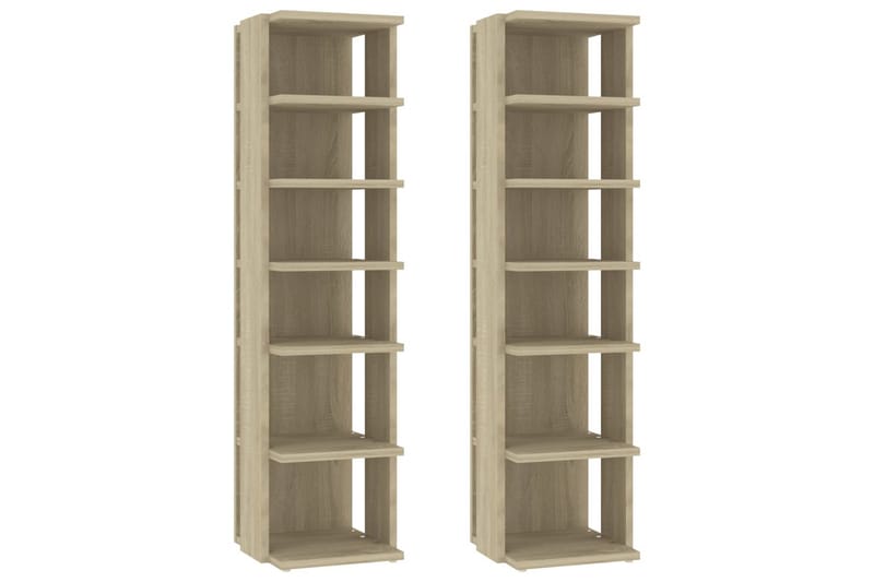 Skoskap sonoma eik 2 stk 25x27x102 cm - Brun - Oppbevaring - Skooppbevaring