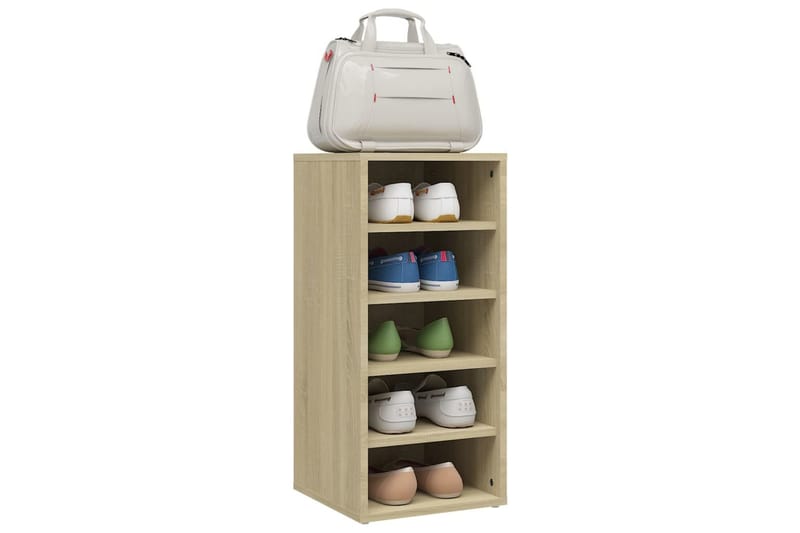 Skoskap sonoma eik 2 stk 31,5x35x70 cm sponplate - Brun - Oppbevaring - Skooppbevaring