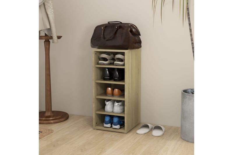 Skoskap sonoma eik 31,5x35x70 cm sponplate - Brun - Oppbevaring - Skooppbevaring