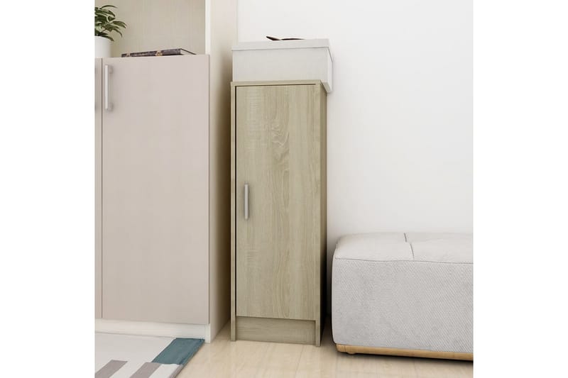Skoskap sonoma eik 32x35x92 cm sponplate - Brun - Oppbevaring - Skooppbevaring - Skoskap
