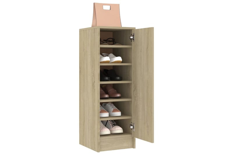 Skoskap sonoma eik 32x35x92 cm sponplate - Brun - Oppbevaring - Skooppbevaring - Skoskap
