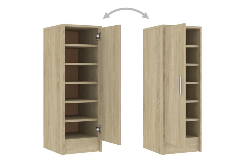 Skoskap sonoma eik 32x35x92 cm sponplate - Brun - Oppbevaring - Skooppbevaring - Skoskap
