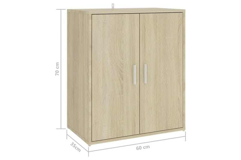 Skoskap sonoma eik 60x35x70 cm sponplate - Brun - Gangoppbevaring - Skooppbevaring - Skohylle & skostativ