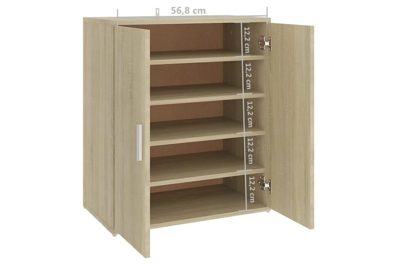 Skoskap sonoma eik 60x35x70 cm sponplate - Brun - Gangoppbevaring - Skooppbevaring - Skohylle & skostativ