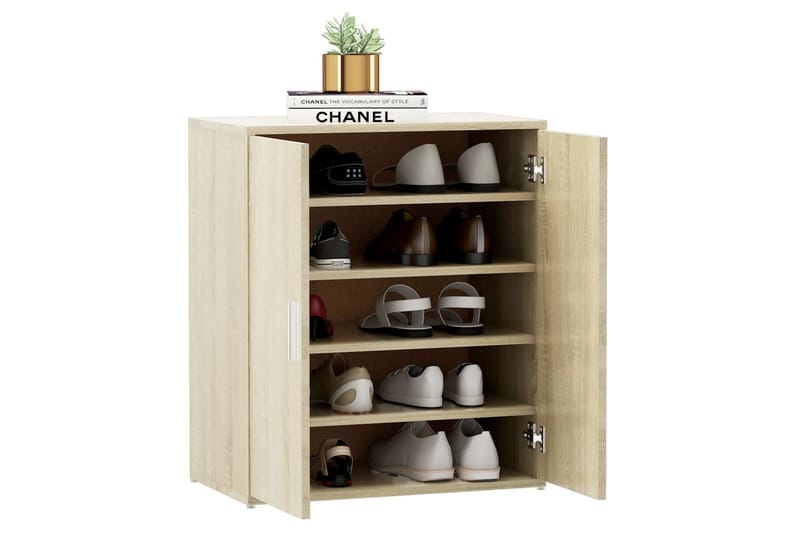 Skoskap sonoma eik 60x35x70 cm sponplate - Brun - Oppbevaring - Skooppbevaring