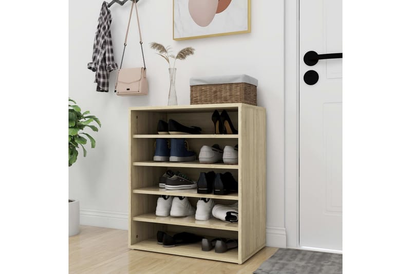 Skoskap sonoma eik 60x35x70 cm sponplate - Brun - Oppbevaring - Skooppbevaring