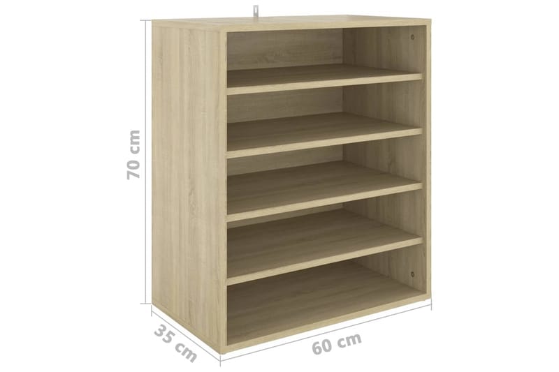 Skoskap sonoma eik 60x35x70 cm sponplate - Brun - Oppbevaring - Skooppbevaring