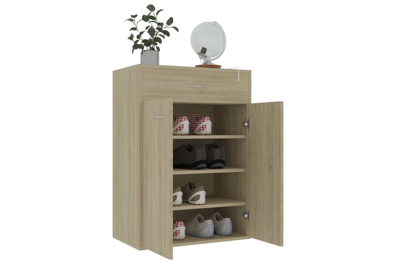 Skoskap sonoma eik 60x35x84 cm sponplate - Brun - Oppbevaring - Skooppbevaring - Skoskap