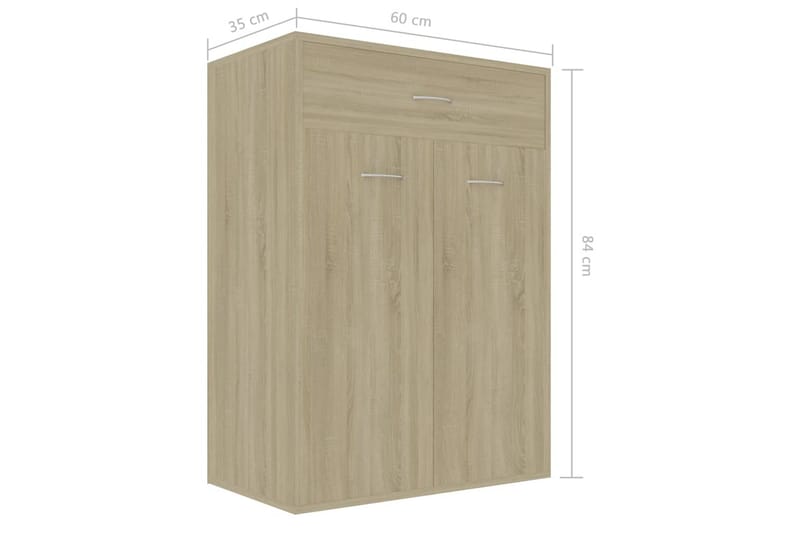Skoskap sonoma eik 60x35x84 cm sponplate - Brun - Oppbevaring - Skooppbevaring - Skoskap
