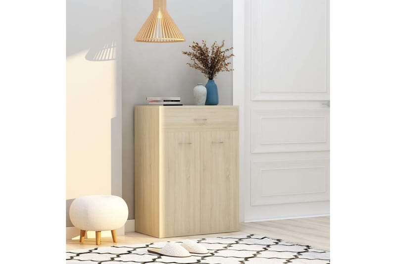 Skoskap sonoma eik 60x35x84 cm sponplate - Brun - Oppbevaring - Skooppbevaring - Skoskap