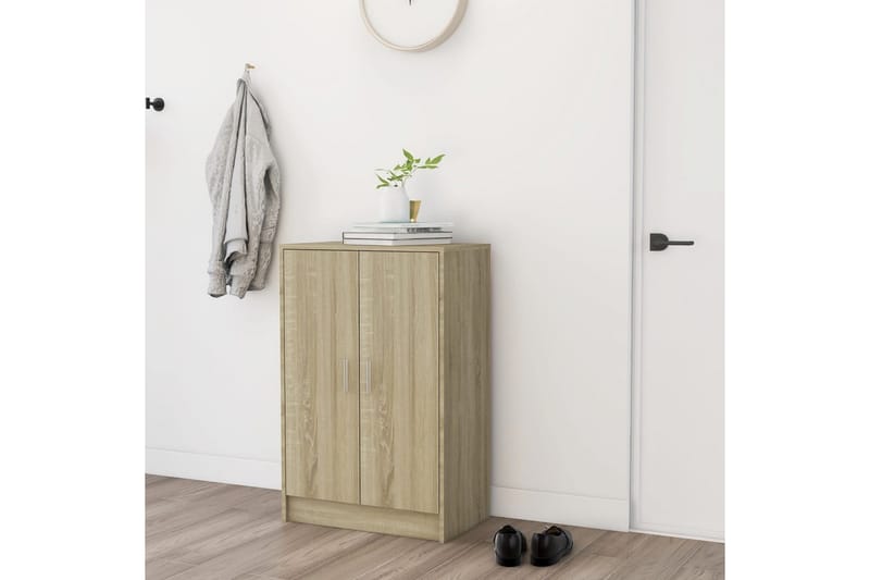 Skoskap sonoma eik 60x35x92 cm sponplate - Brun - Oppbevaring - Skooppbevaring - Skoskap